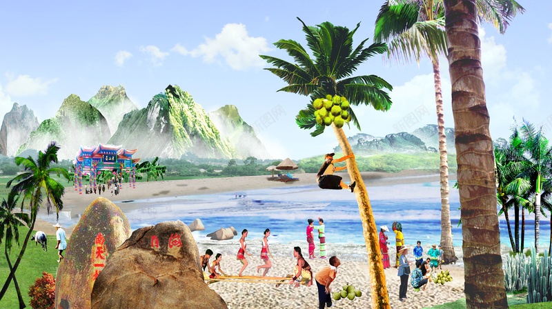 海角异国风情jpg设计背景_88icon https://88icon.com 海南 海南岛 海角风情 风情