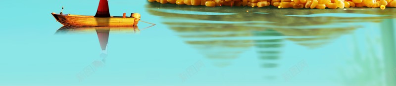 端午节竹叶粽子船手绘人物水面psd设计背景_88icon https://88icon.com 手绘人物 水面 端午节 竹叶 粽子 船