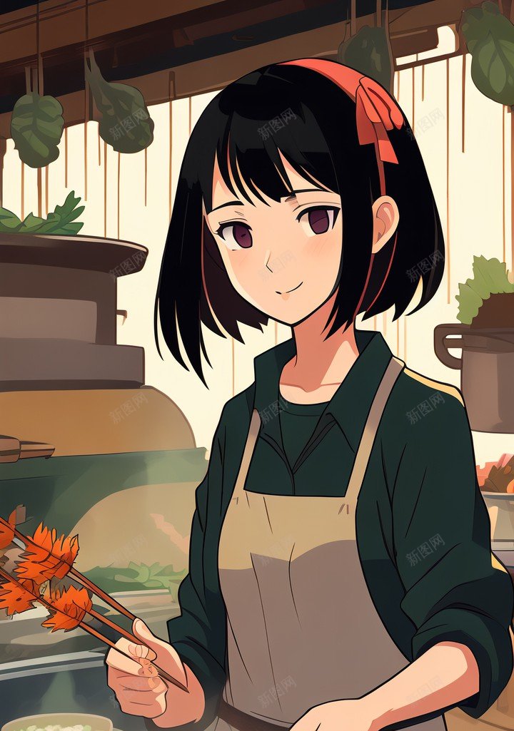 扁平风格女孩煎烤图片jpg高清背景_88icon https://88icon.com 扁平 风格 女孩 煎 烤 售卖 食物