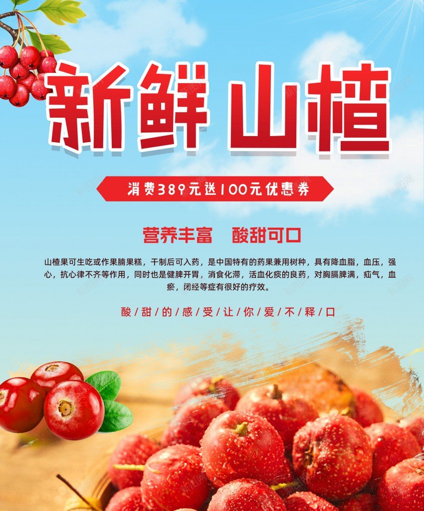 新鲜山楂海报图psd_88icon https://88icon.com 产地直发 促销 冷链物流 原创海报 山楂 新鲜 新鲜山楂 海报 现摘现发 鲜果