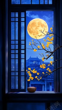 中秋月圆夜背景图片 中秋月圆夜背景