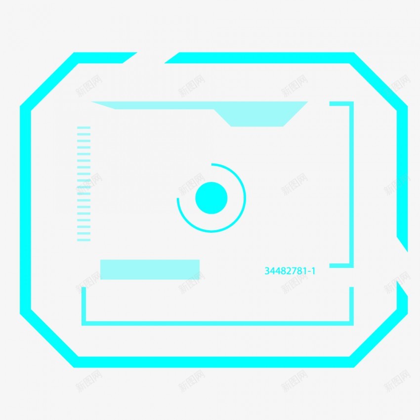 高科技方形边框蓝色科幻元素png免抠素材_88icon https://88icon.com 科技 科幻 方形 蓝色