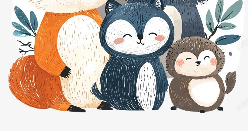 可爱的卡通动物群png免抠素材_88icon https://88icon.com 动物 动物群 简笔画 彩绘图案 组合 伙伴 卡通 可爱 绘图 立体 卡通动物 素材