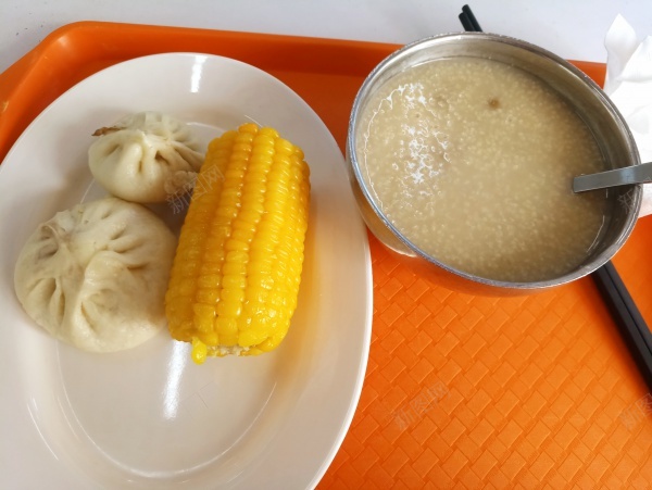 食堂早餐美食jpg_88icon https://88icon.com 包子 早餐 玉米 粥 食堂 餐盘