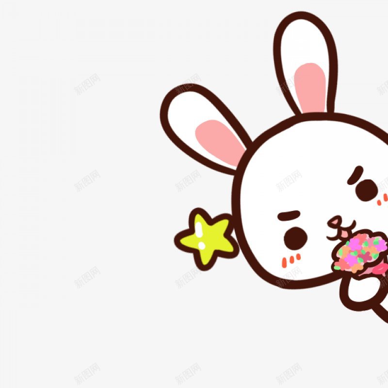 手绘卡通小兔子吃五彩蛋糕装饰图png免抠素材_88icon https://88icon.com 卡通兔子 小兔子 小动物 表情包 幸福 卡通动物 喜欢 五彩蛋糕 黄色 小星星 长耳朵 精美 微笑 可爱 手绘 白色 粉色 卡通装饰