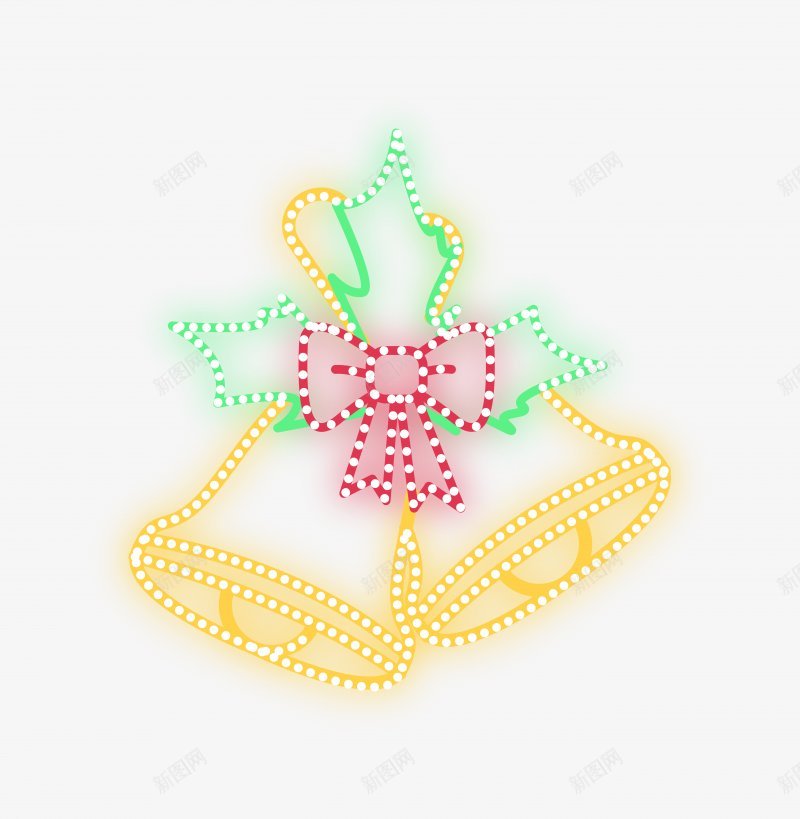 发光霓虹圣诞铃铛光png免抠素材_88icon https://88icon.com 光 发光 圣诞铃铛 霓虹