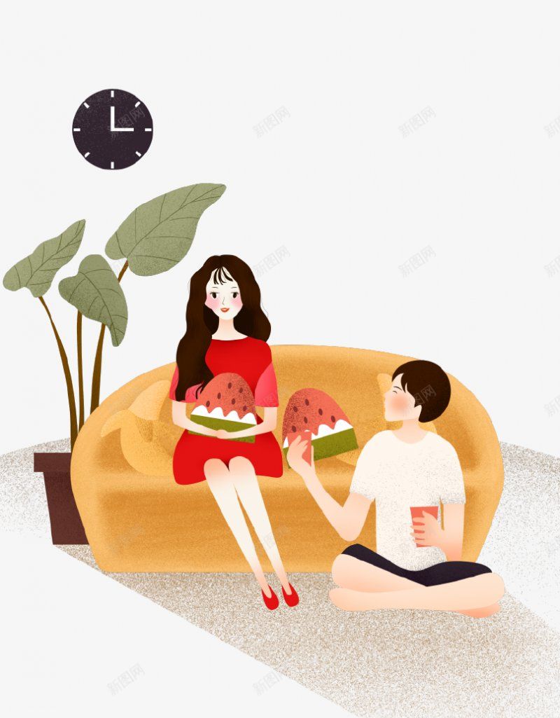 手绘情侣插画PNS透明底png免抠素材_88icon https://88icon.com PNS透明底 情侣插画 手绘