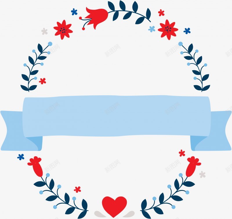 卡通可爱手绘花朵花环丝带标签2可爱小元png免抠素材_88icon https://88icon.com 可爱小元