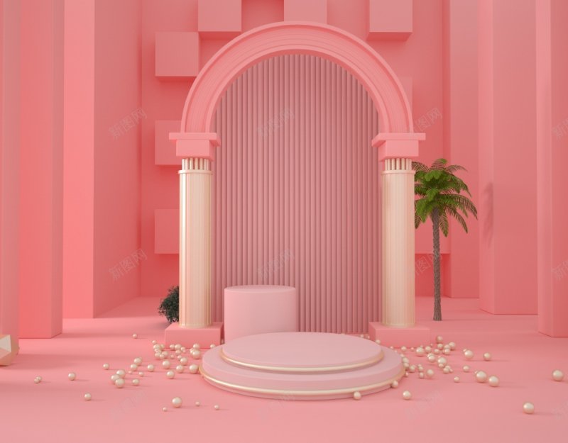 粉色背景C4D练习学习jpg设计背景_88icon https://88icon.com C4D练习学习 粉色背景