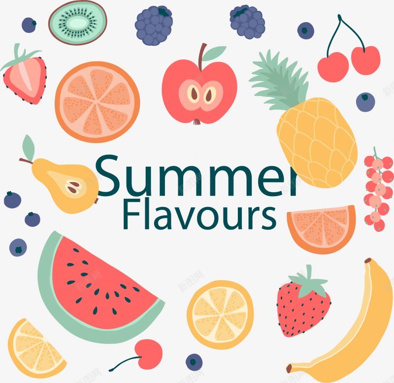 新鲜的夏季水果绘画插图png免抠素材_88icon https://88icon.com 水彩 手绘 质感 新鲜 菠萝 葡萄 橘子香蕉 西瓜 蓝莓 猕猴桃 水果 果汁 酸的 甜的 美味 开胃 解暑 果树