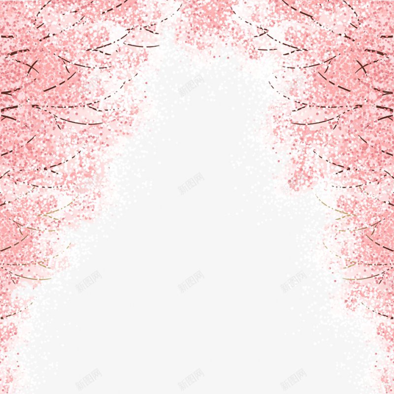 春天春季樱花竖版海报边框png免抠素材_88icon https://88icon.com 二十四节气节气春天春春季春分樱花花朵24节气