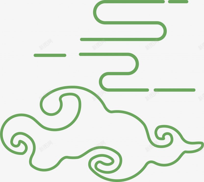 手绘绿色祥云线条节日装饰图案png免抠素材_88icon https://88icon.com 中国风祥云 线条 绿色 中秋节 手绘祥云 装饰图案 节日装饰