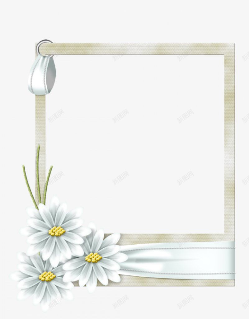 手绘蓝白花朵装饰创意框插画png免抠素材_88icon https://88icon.com  手绘装饰框 创意框 手绘花朵 白蓝花 丝带 边框 相框 卡通插画 小清新 装饰框 插图