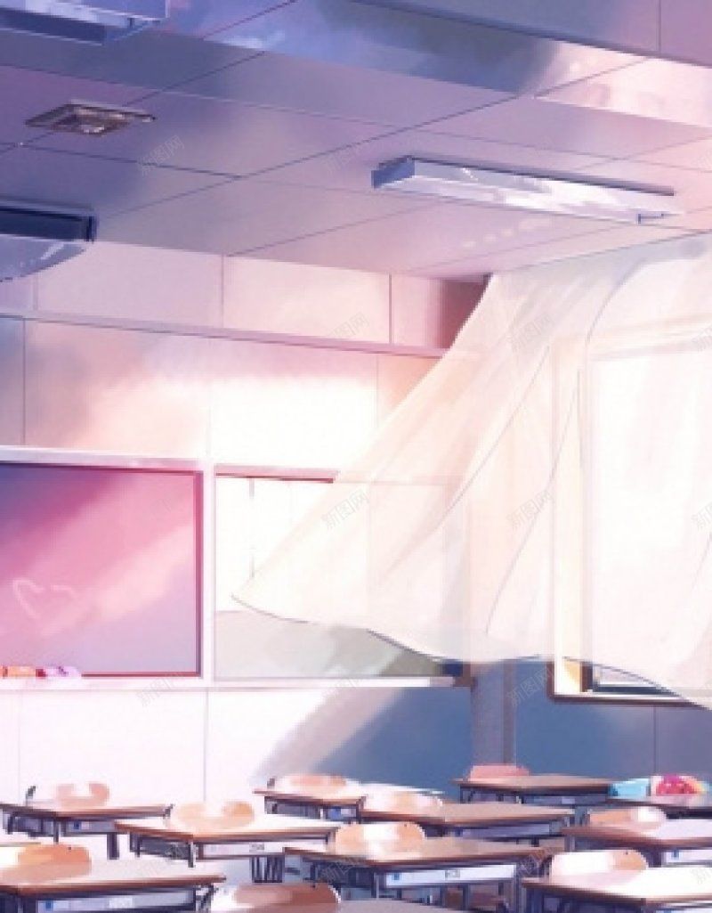 手绘唯美教室H5免费H5jpg设计背景_88icon https://88icon.com 免费H5 手绘唯美教室H5