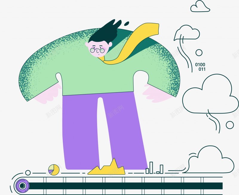 点赞关注主题欢快有趣的插画人物图扁平等距插画人png免抠素材_88icon https://88icon.com 欢快有趣的插画人物图 点赞关注主题