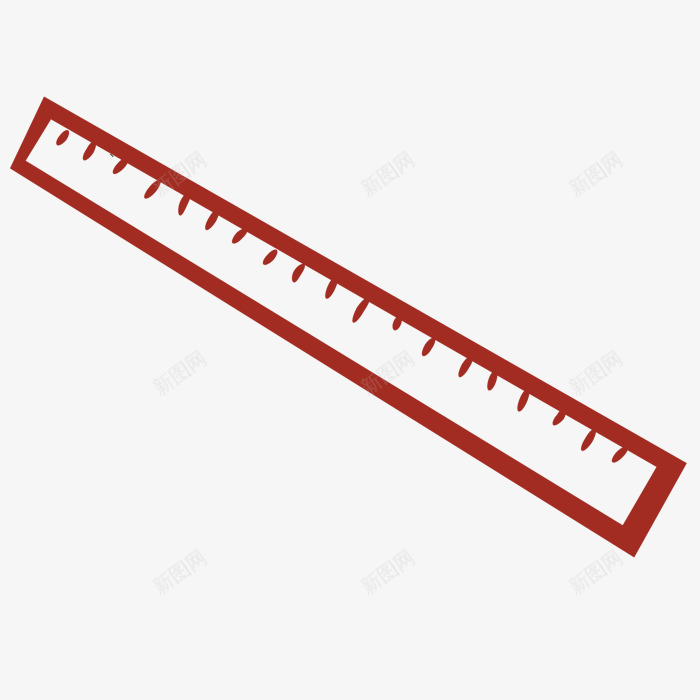 手绘直尺png免抠素材_88icon https://88icon.com 学习用品 尺子 手绘 数学工具 直尺 直尺图案 红色