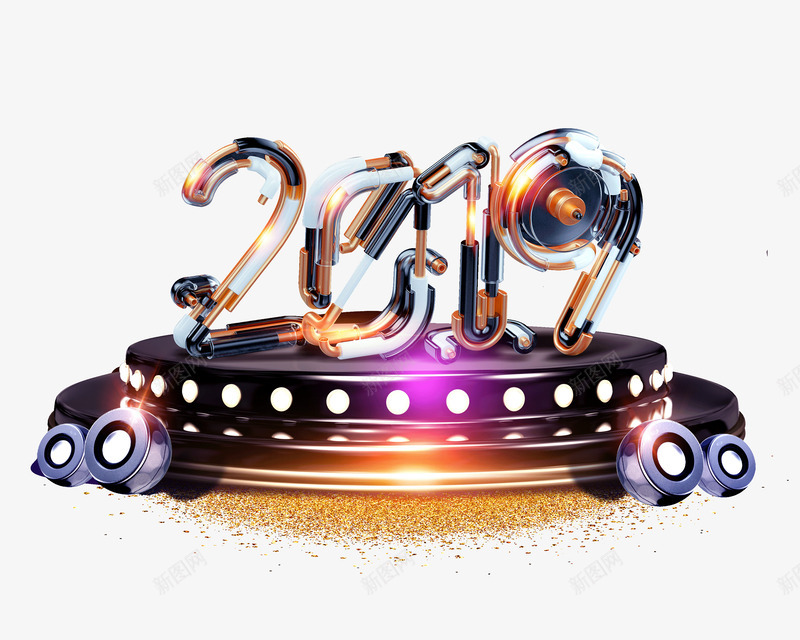 2019舞台灯光字体psd免抠素材_88icon https://88icon.com 2019 2019字体 元旦 字体装饰 电音字体 舞台灯光