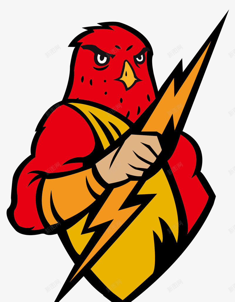 闪电卡通老鹰png免抠素材_88icon https://88icon.com 卡通老鹰 卡通老鹰形象 卡通风格 矢量老鹰 老鹰 闪电 鸟类