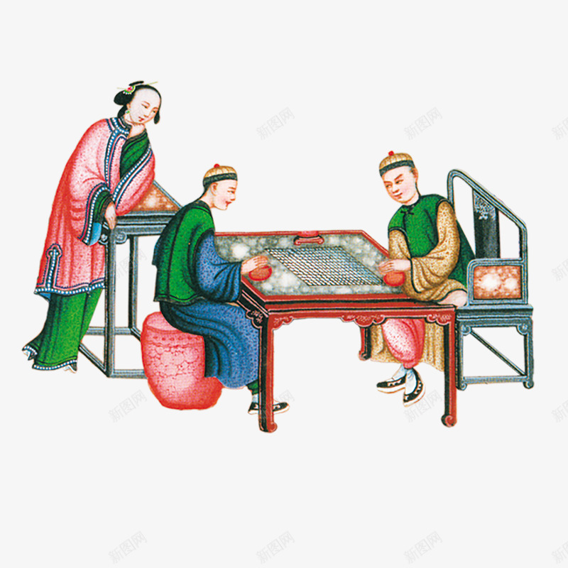 清朝当官的人在打麻将情景图png免抠素材_88icon https://88icon.com 三个人 三人讨论会 四人麻将 在打麻将情景图 娱乐 当官的人 清朝