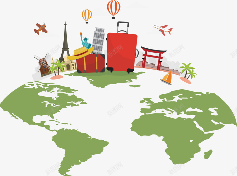 世界旅游海报png免抠素材_88icon https://88icon.com 世界旅游 旅游季 环球旅行 矢量png 走遍世界