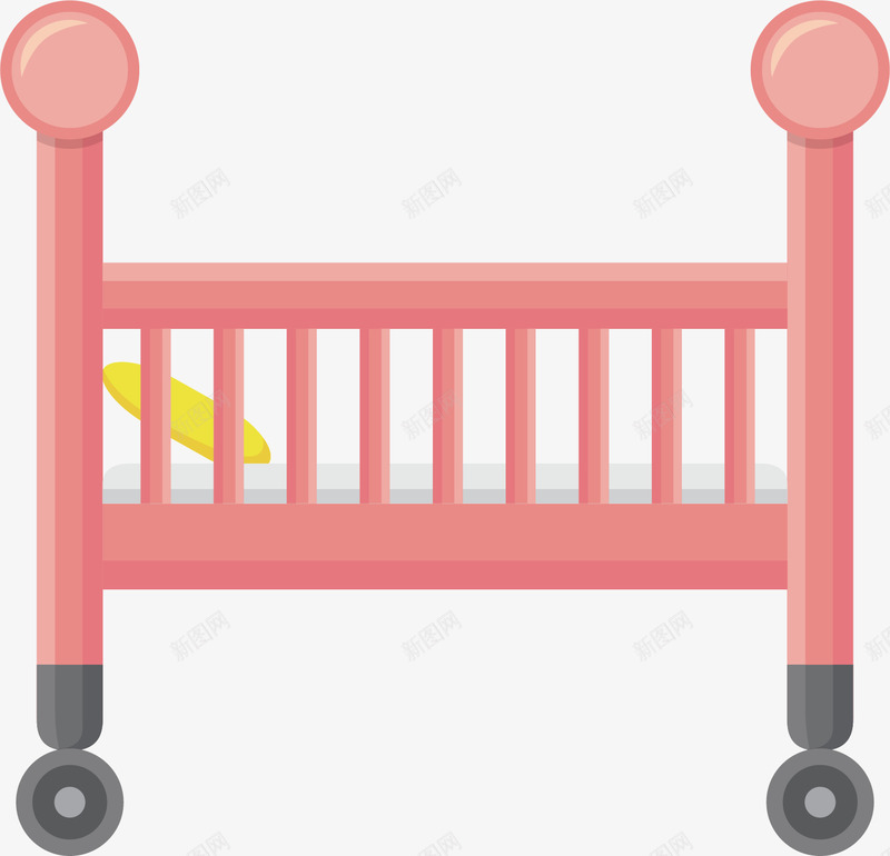 创意婴儿床围栏矢量图ai免抠素材_88icon https://88icon.com 几何图形 卡通手绘 唯美 围栏 红色 矢量图