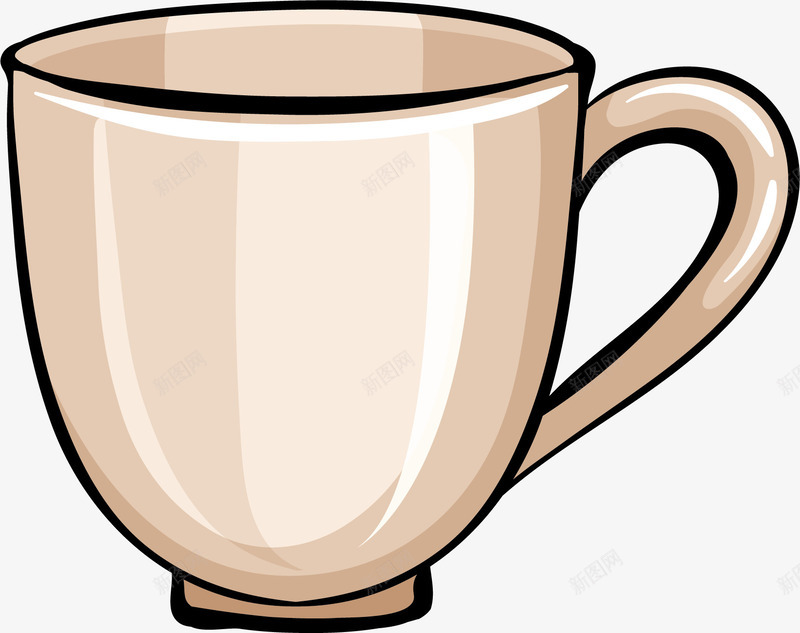 浅褐色水杯png免抠素材_88icon https://88icon.com 卡通手绘 水杯 浅褐色 空杯 茶杯 马克杯