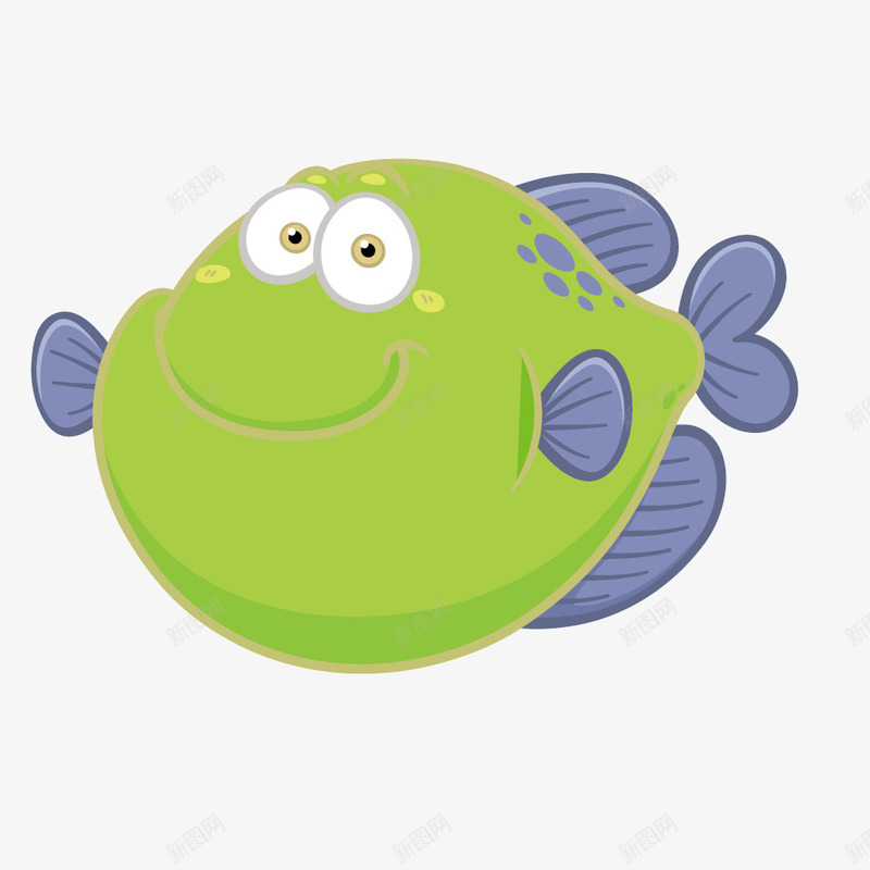 卡通大脸胖胖鱼png免抠素材_88icon https://88icon.com 卡通鱼 大脸鱼 矢量大脸可爱胖头鱼 矢量海底鱼