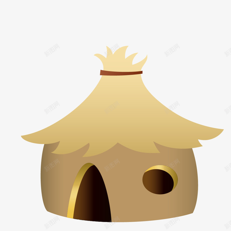 棕色的卡通茅草屋png免抠素材_88icon https://88icon.com 卡通 房屋 房门 手绘 搭建 窗户 茅草 茅草屋 黄色草屋