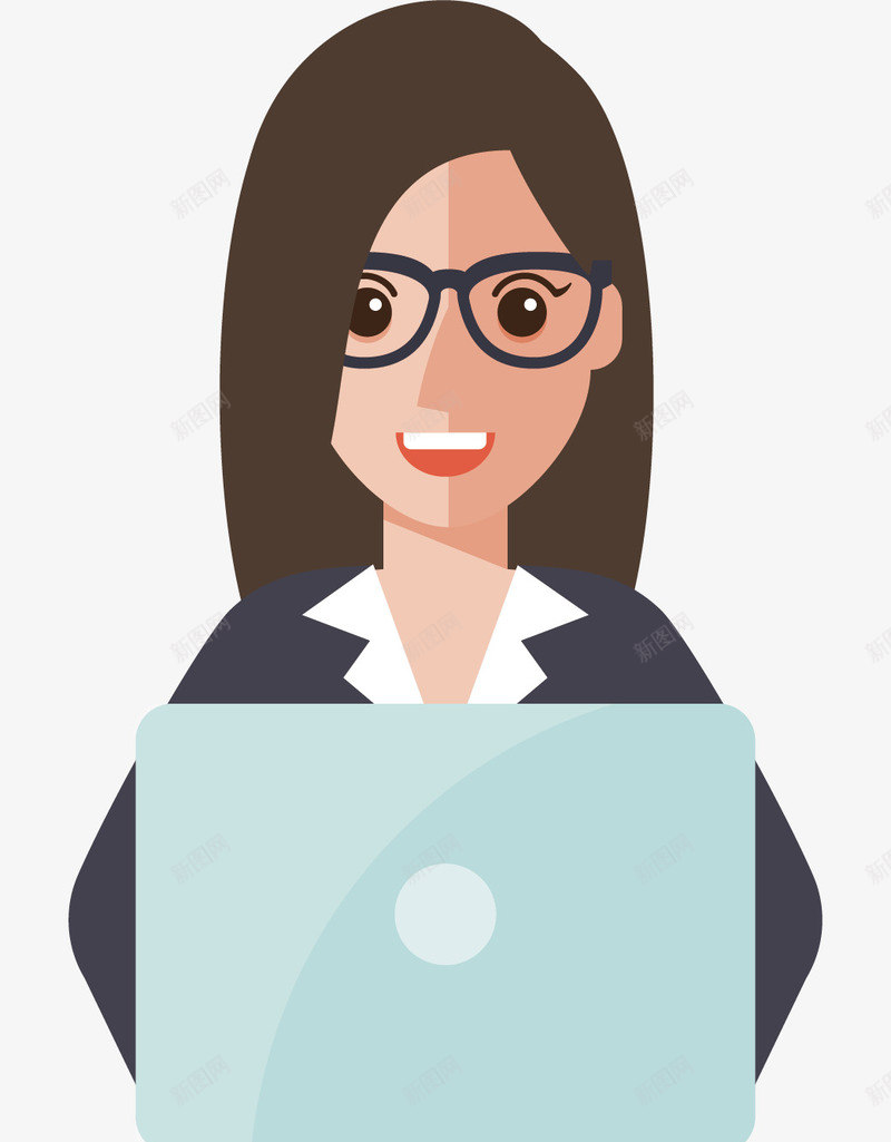在工作的白领矢量图ai免抠素材_88icon https://88icon.com 上班族 准备工作 女人 快捷 电子科技 电脑 白领 矢量图