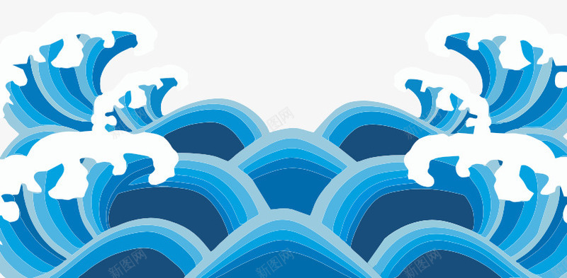 蓝色海浪花纹传统花纹中国风矢量图ai免抠素材_88icon https://88icon.com 卷起的海浪 唐草纹 头狼 抽象海浪素材 浪花 海上风浪 海浪形状 狼 矢量图 精美的海浪 翻腾的海浪 花纹 蓝色海浪
