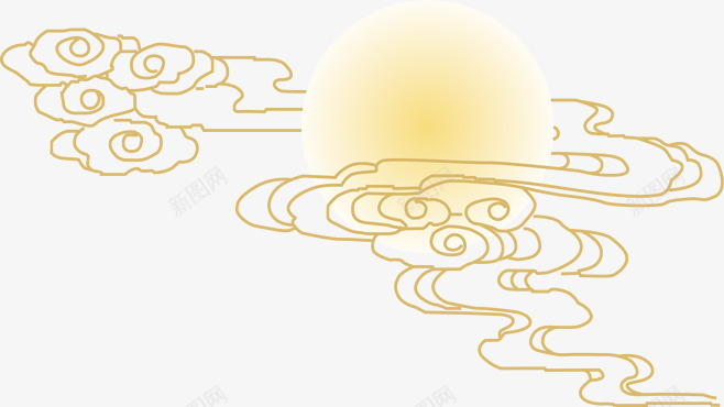 中秋的月亮与祥云png免抠素材_88icon https://88icon.com 中秋 月 月亮 祥云