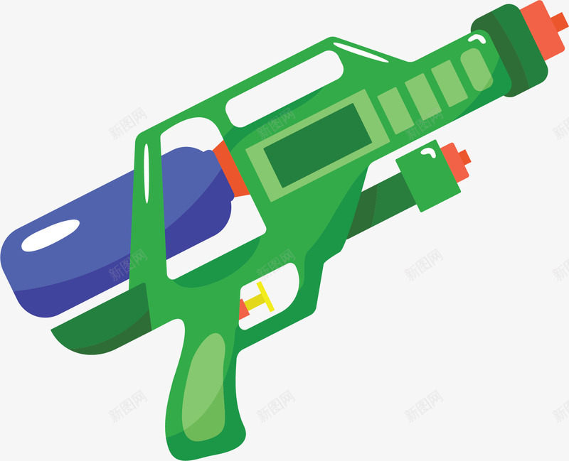 绿色夏天玩水水枪矢量图ai免抠素材_88icon https://88icon.com 水枪 滋水枪 玩水 玩水水枪 矢量png 绿色水枪 矢量图