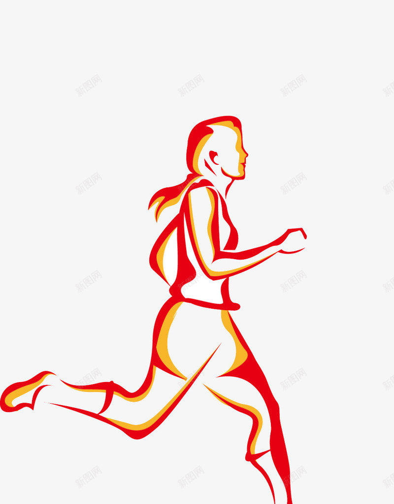 奔跑的人背景png免抠素材_88icon https://88icon.com 奔跑 红色 线条 运动
