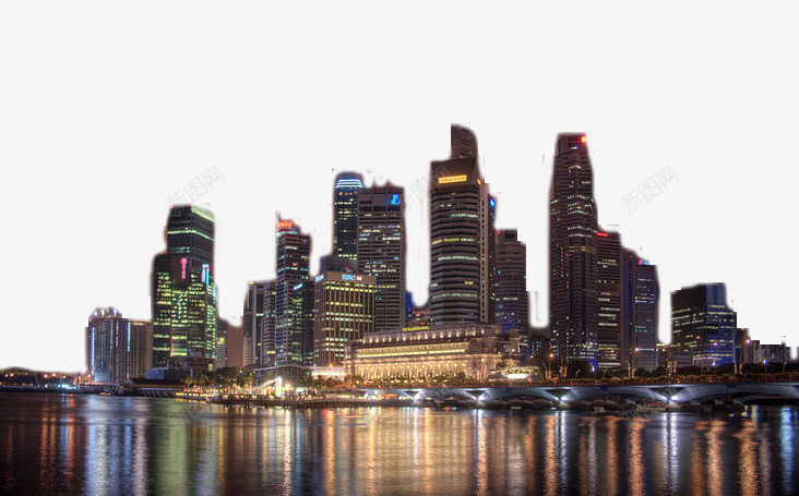 夜晚的市中心高楼灯光png免抠素材_88icon https://88icon.com 地产 实物 市中心 现代高楼