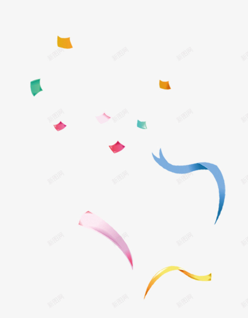 碎片飘带png免抠素材_88icon https://88icon.com 不规则碎片 动态飘带 彩带 彩色碎纸 织带 飘带