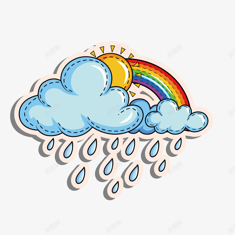 彩虹云朵太阳装饰矢量图eps免抠素材_88icon https://88icon.com 云朵 卡通 图案 天气 天气预报 天气预报LOGO 小清新 彩虹 矢量图 简笔 绘画 装饰