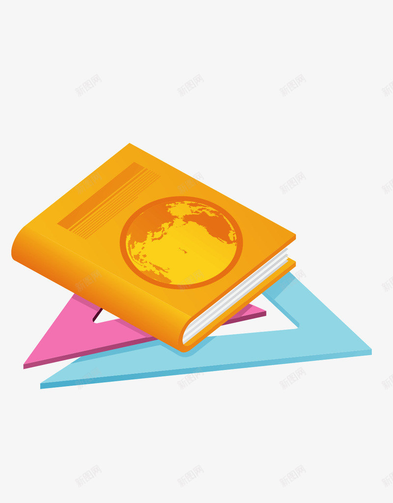 学习工具png免抠素材_88icon https://88icon.com ai 书本 书籍 卡通 尺子
