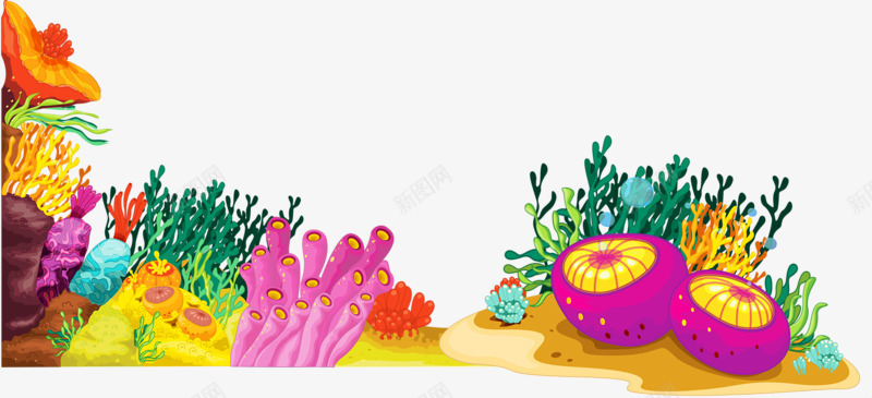 海底小世界png免抠素材_88icon https://88icon.com 动画 卡通 水草 海底 海藻