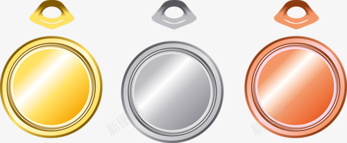 金银铜png免抠素材_88icon https://88icon.com 名次 徽章 金色
