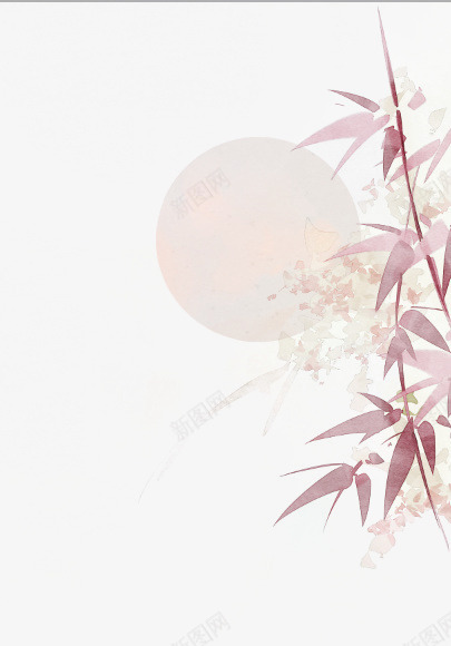 唯美古风手绘插画png免抠素材_88icon https://88icon.com 中国风 古风水彩 古风物件 古风花卉 山清水秀 彩色水墨画 文人墨客 月光 水彩画 竹叶 竹子 落花流水 风景