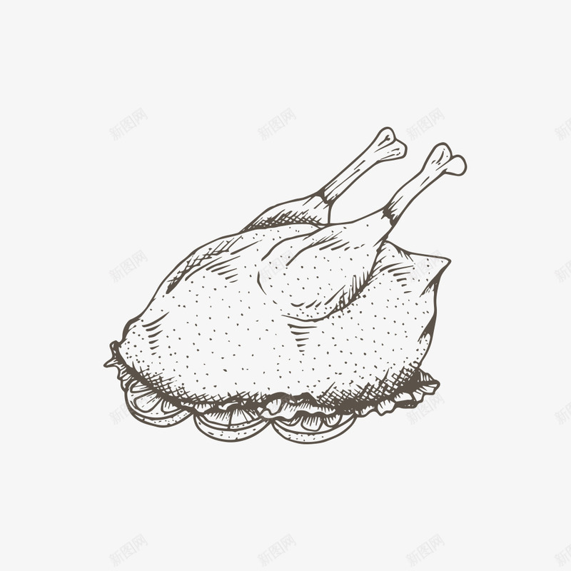 复活节烤鸡素描简笔画矢量图ai免抠素材_88icon https://88icon.com 填色练习 复活节 手绘 烤鸡 矢量图 简笔画 素描 节日 食物 鸡简笔 黑白