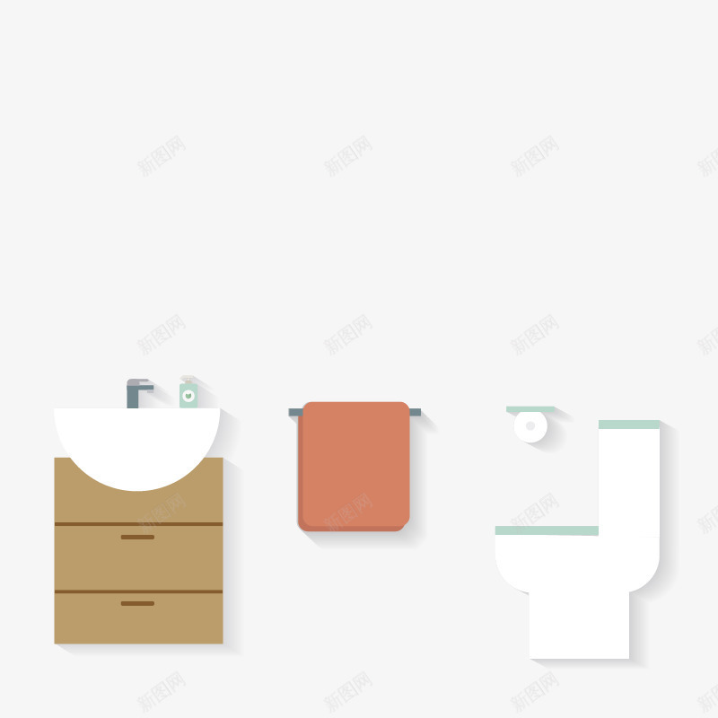 马桶洗手台png免抠素材_88icon https://88icon.com 智能马桶 浴室用品 矢量洗手图 矢量浴室用具 马桶