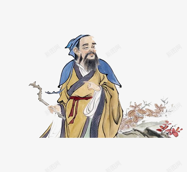 穿棕色长山的华佗水墨画png免抠素材_88icon https://88icon.com 中医华佗 免抠 华佗 拐杖 棕色 水墨画 神医 长衫
