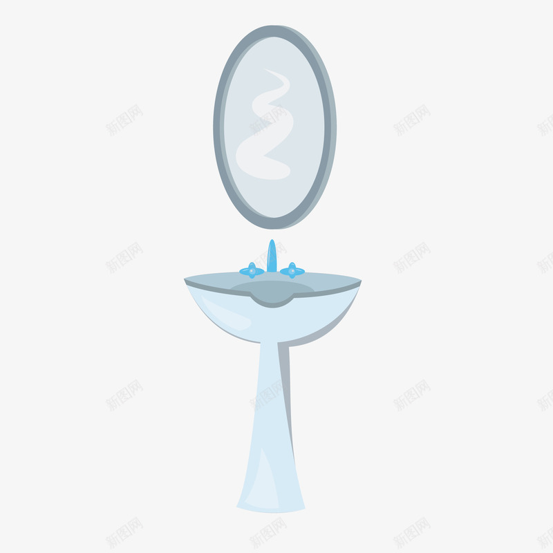 卡通洗手台和镜子矢量图ai免抠素材_88icon https://88icon.com 卡通 卫生间 室内设计 洗手台 镜子 矢量图