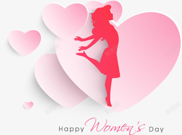 妇女节元素png免抠素材_88icon https://88icon.com 38 三八妇女节 人物剪影 妇女节 妇女节元素 爱心 美丽女人节