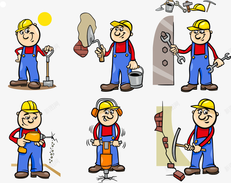 装修工人矢量图eps免抠素材_88icon https://88icon.com 人物 人物插画 卡通人物 卡通装修工人 工人 矢量人物 装修工人 矢量图