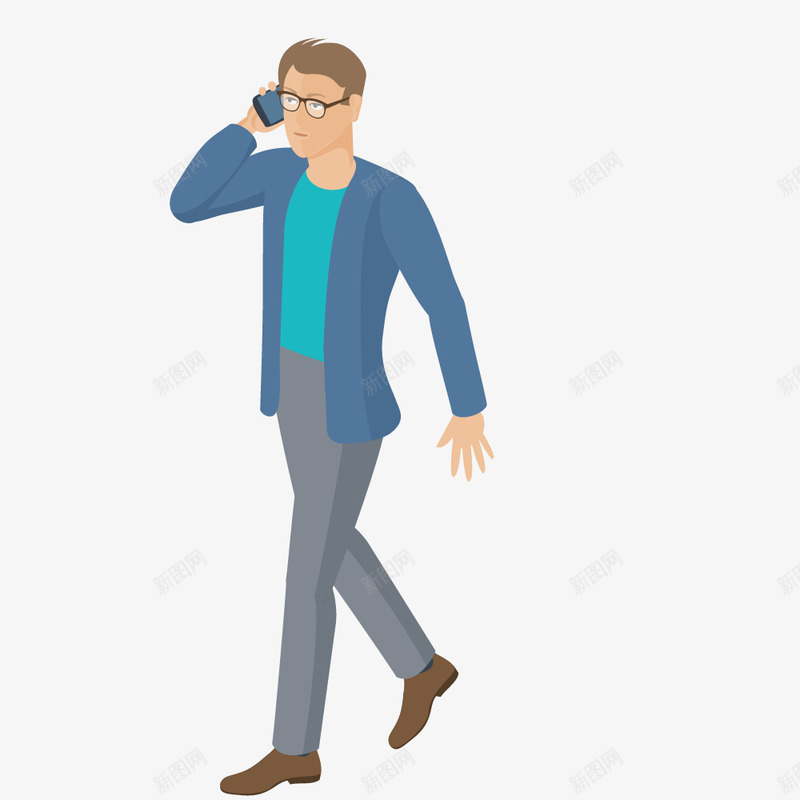 走路打电话的卡通人物png免抠素材_88icon https://88icon.com 人物 人物走路分解动作 免抠图 卡通人物 效果图 电话 男人 装饰图 装饰画 踱步