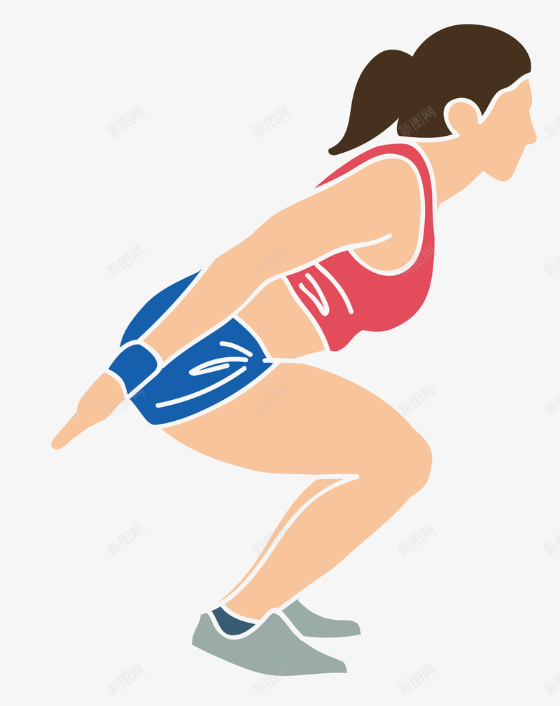 深蹲起跳运动矢量图eps免抠素材_88icon https://88icon.com 健身运动 卡通运动 深蹲 深蹲起跳 深蹲运动 矢量深蹲 蛙跳 矢量图