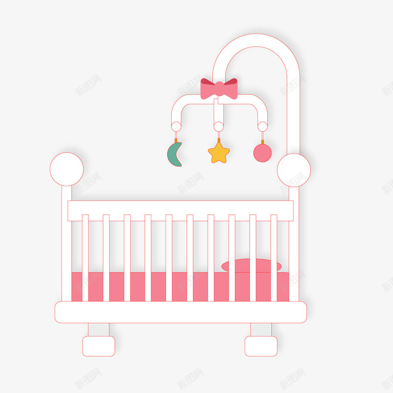 彩色扁平化婴儿车元素矢量图ai免抠素材_88icon https://88icon.com 五角星 创意 卡通 婴儿床 彩色 扁平化 插画 矢量图