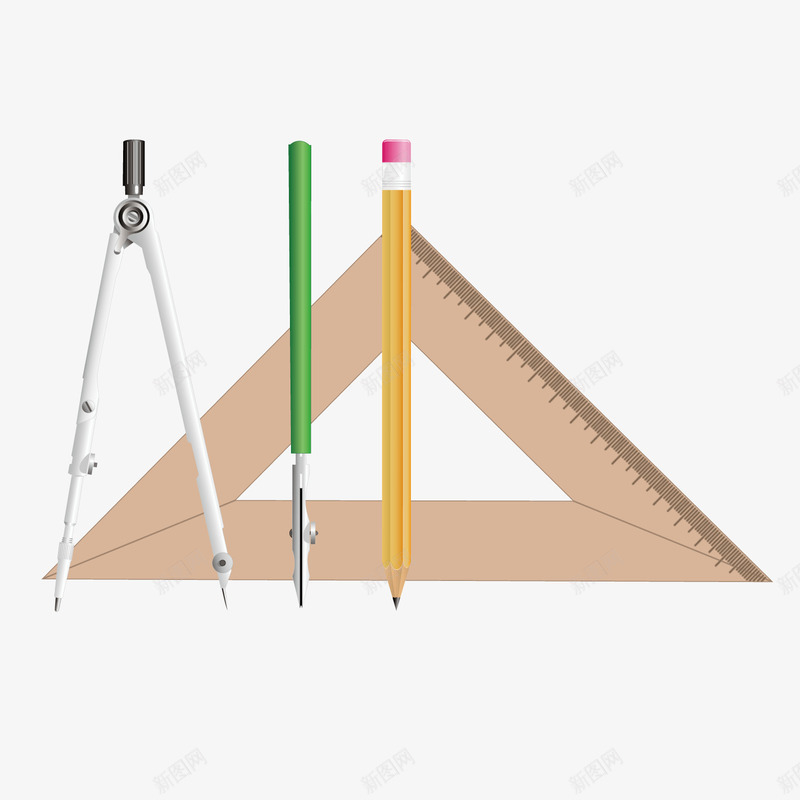 文具圆规三角板铅笔矢量图ai免抠素材_88icon https://88icon.com 三角板 圆规 文具 铅笔 矢量图